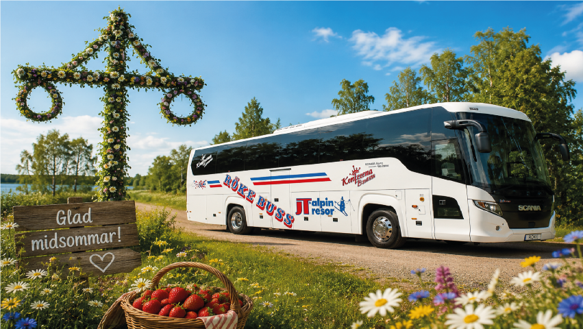 Glad midsommarbuss